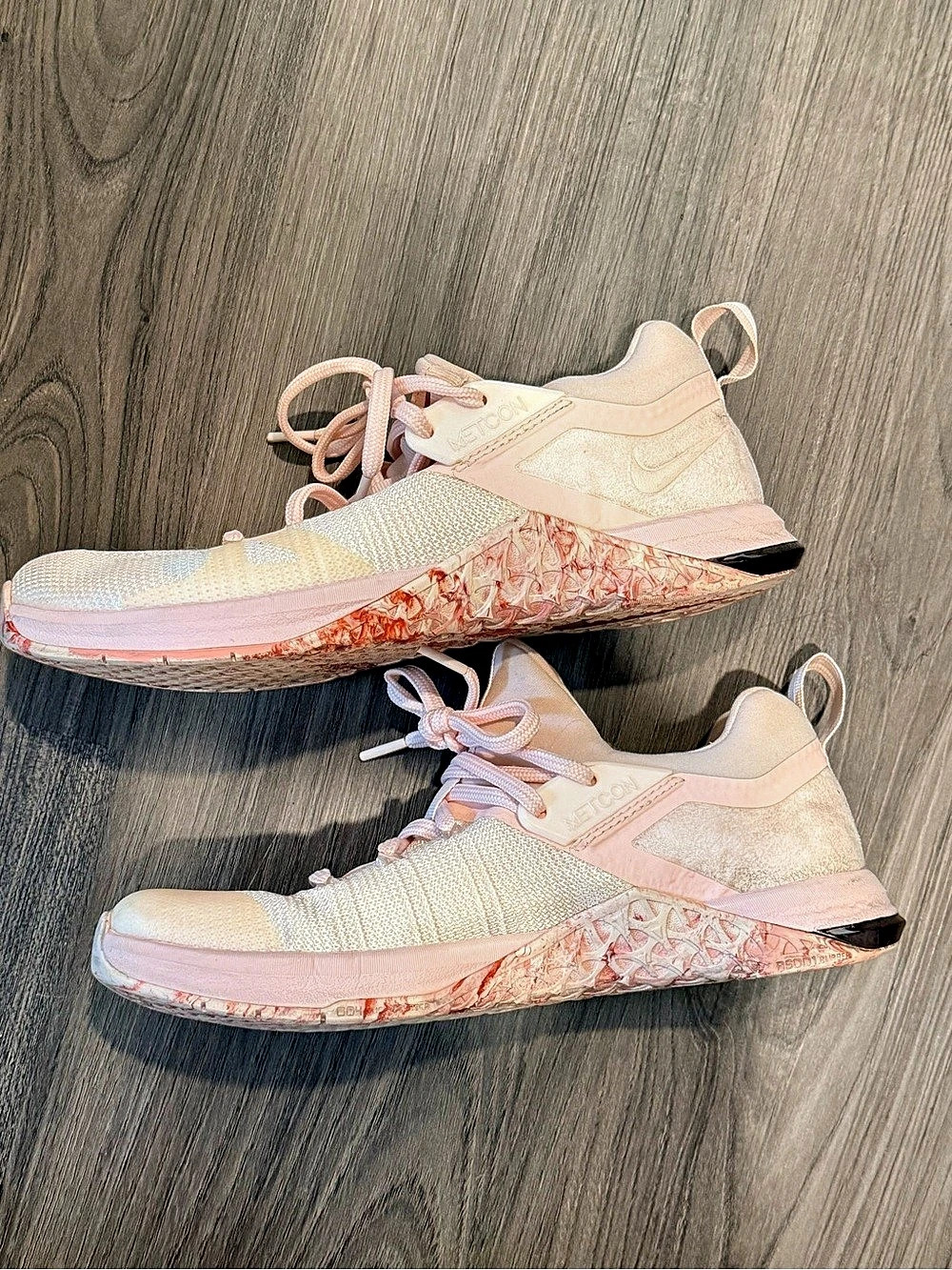 Nike Metcon Flyknit Athletic Shoes Pink & White US 8.5